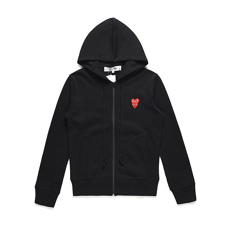 HEYPLAY Men's Japanese Trendy Cotton Hoodie - Layered White Heart Zipper, Autumn/Winter