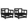 VidaXL Chaises de jardin 2 pcs noir bois massif de pin 825391