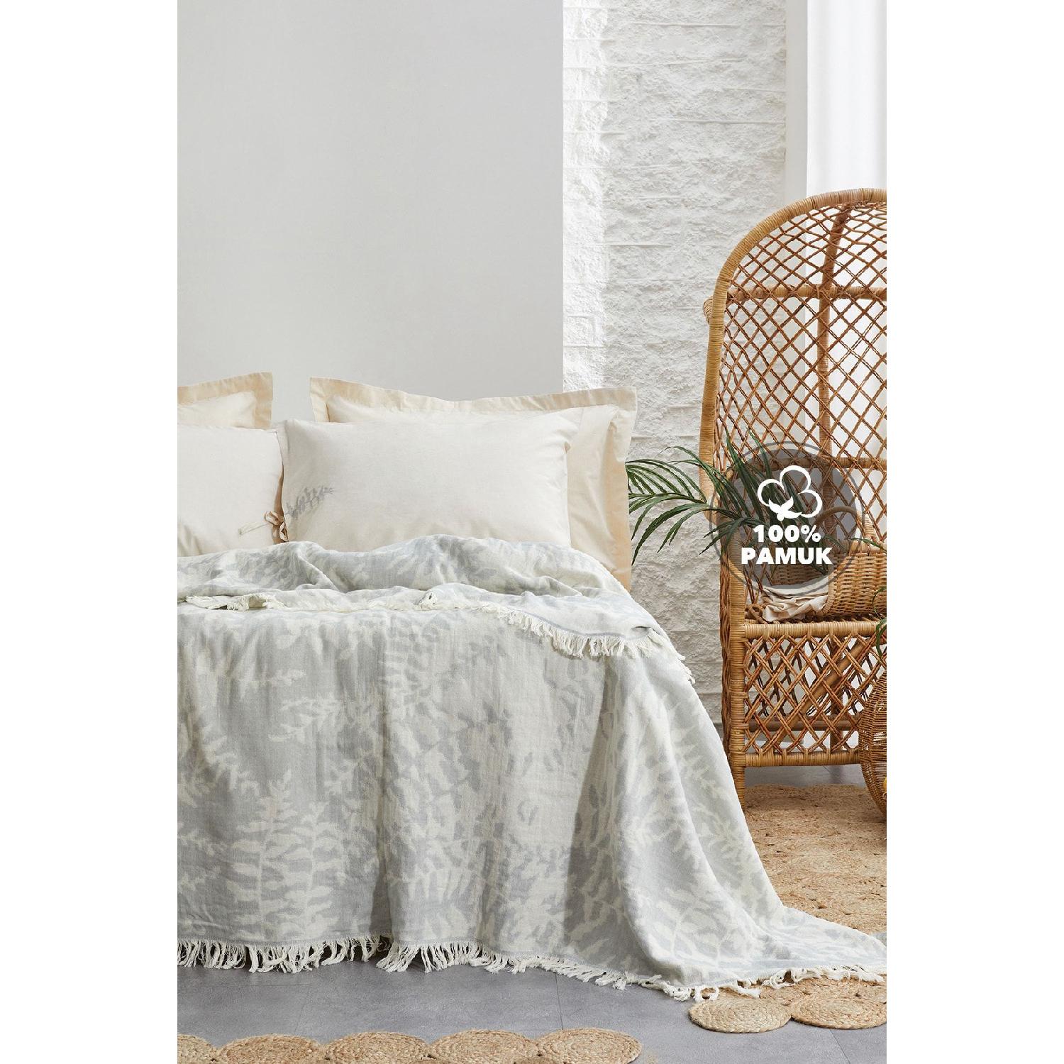 

Lorena Double Mslin Pike Bed Cover Set - Gray сірий колір