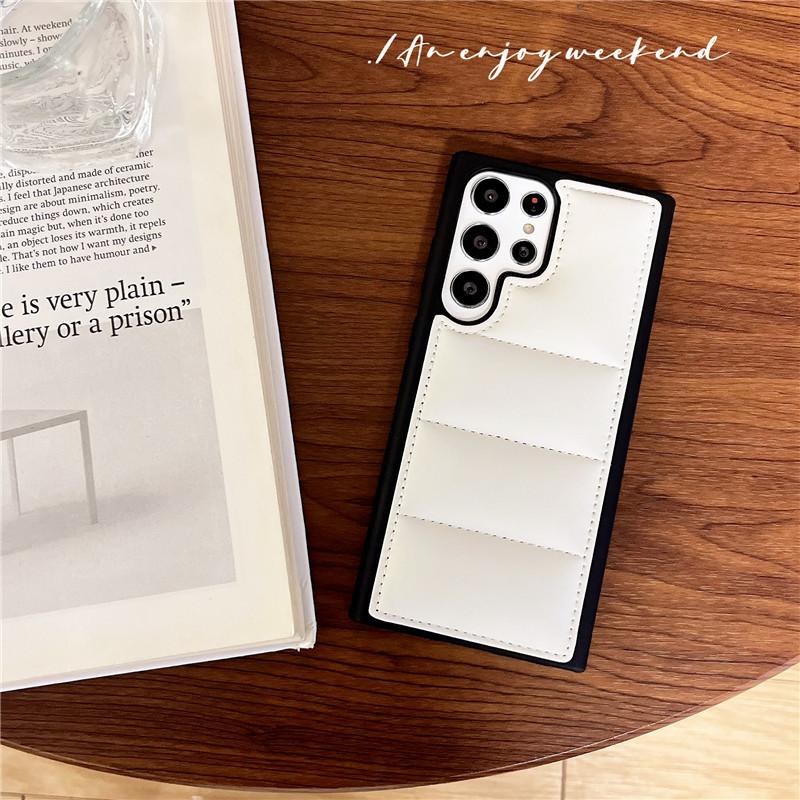 Soft Border Shockproof Full Anti-Drop Magnetic Coverage Simple Down Jacket Samsung S22 S23 S24Ultra Suitable Phone Cases