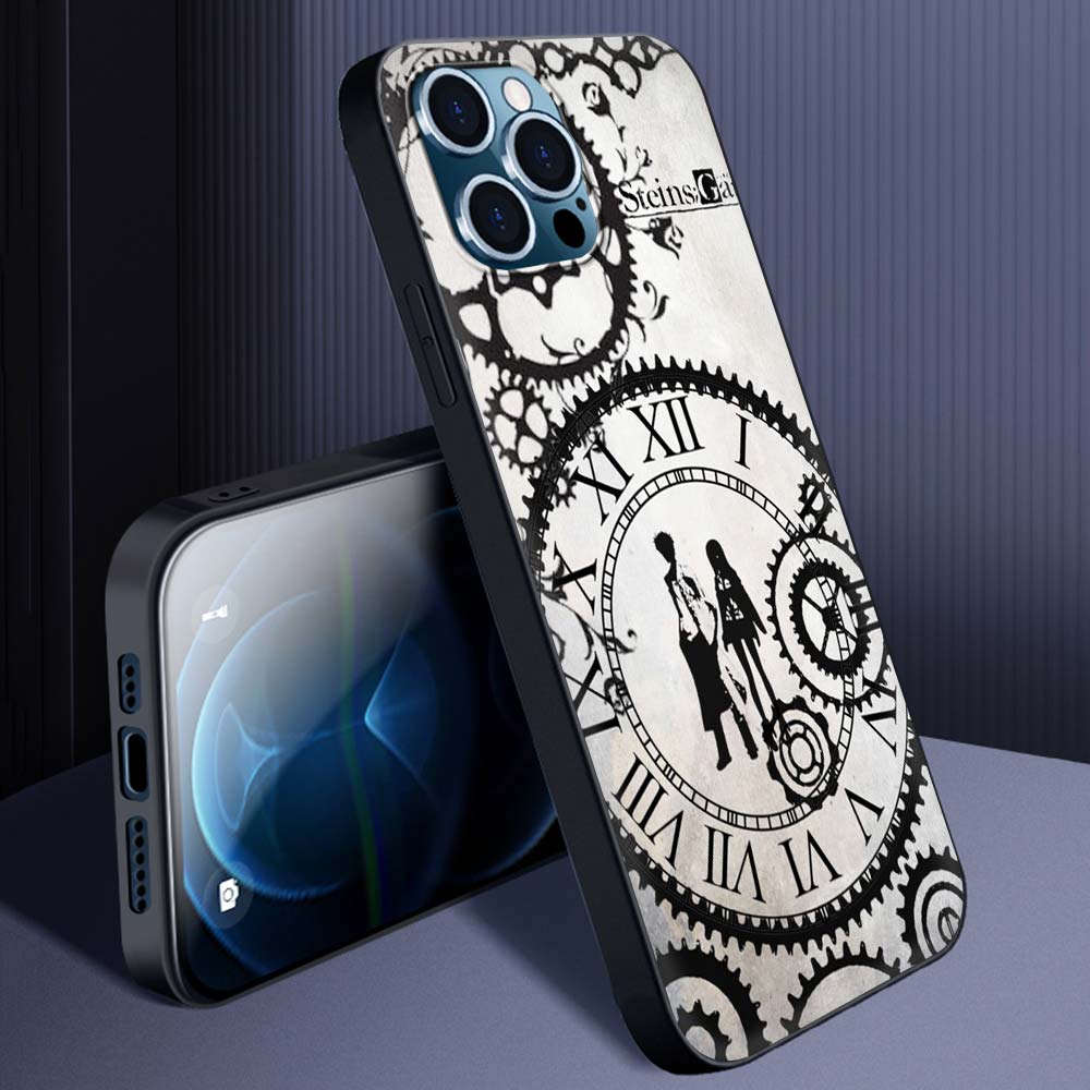 Steins Gate Okabe Anime Manga Luxus Handyhülle Für iPhone 13 14 11 12 Pro Max 7 8 Plus SE X XR XS Weiche Vollabdeckung Schwarze Hülle