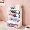 6-Grid Oblique Pen Holder Solid Color Cosmetics Storage Box Stationary Organizer  Home