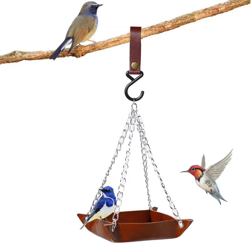PU Platform Bird Feeder for Outdoor Hanging Wild Bird Feeder Hummingbird Feeding Tray for Backyard Home Garden Decors