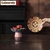 Brocade Cluster High-footed Fruit Dishes Elegant Pastry Plate Cake Display Stand Dim Sum Plate Household Hospitality Dishes Gift