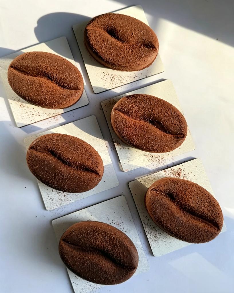 6 komor 3D Silikonová forma na ledové kostky Kávové zrno Forma na zrnka Cukroví Fondán Mousse Dort Mléčná čokoláda Dezert Mýdlo Vosk Formy