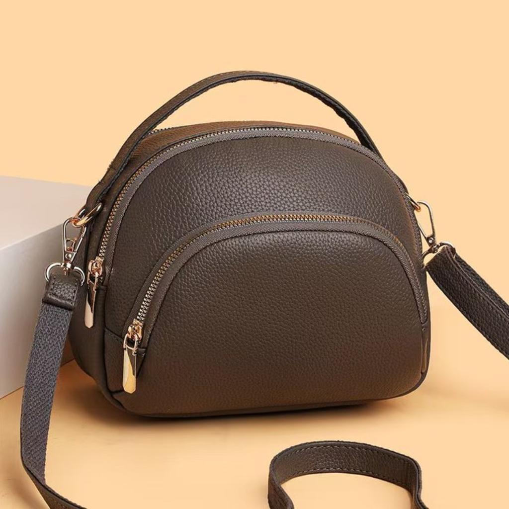 Crossbody Bag Women Faux Leather Multi Zipper Daily Commute