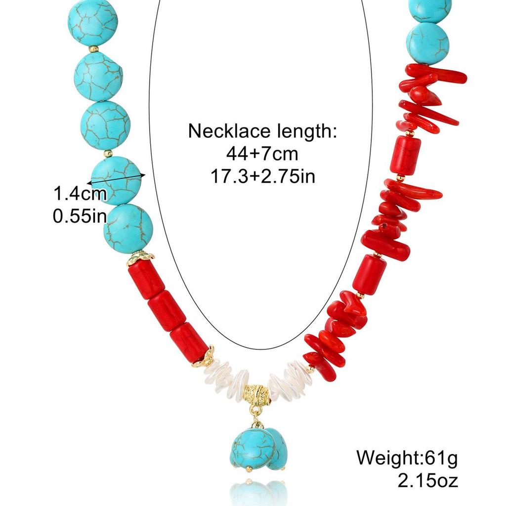 Retro Turquoise Bohemian Ethnic Necklace for Women