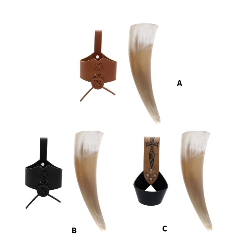 Historical Role Playing Horn Shield Medieval Style PU Leather Cover Ancient Costume Accessory Lightweight Role playing