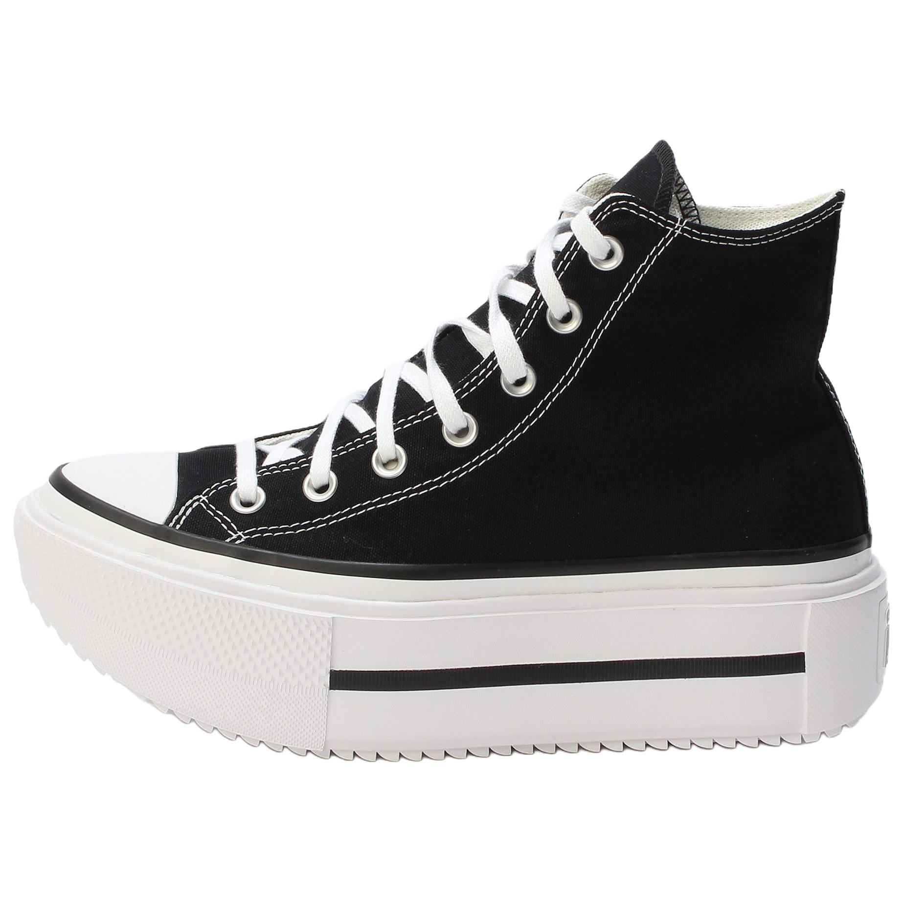

Converse All Star PLATFORM DOUBLE STACK HI versatile comfortable wear-resistant high-top canvas shoes for women in black 37.5 чёрный