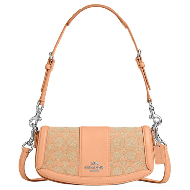 

Coach Andrea 21 Buckle Closure Leather And Fabric Shoulder Bag Small Unisex shoulder bag Blush-Pink CT759-SVS9W Gift Box Set (Basic Set+Yellow Box)