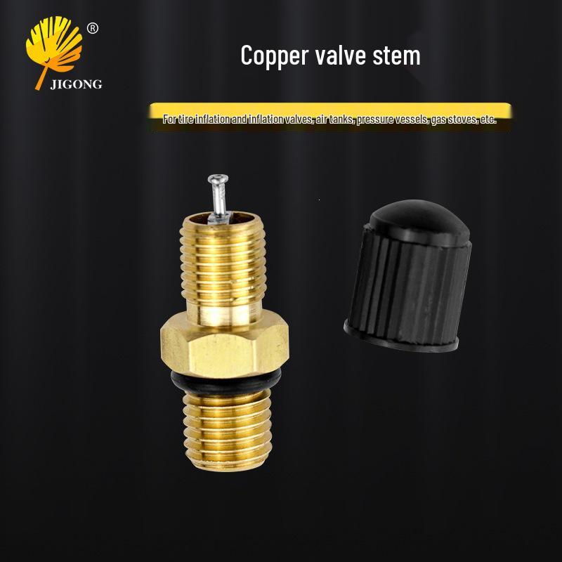 M8*1 Copper Tire Valve Stem with Built-in American Valve Core for Car, Motorcycle, Bicycle