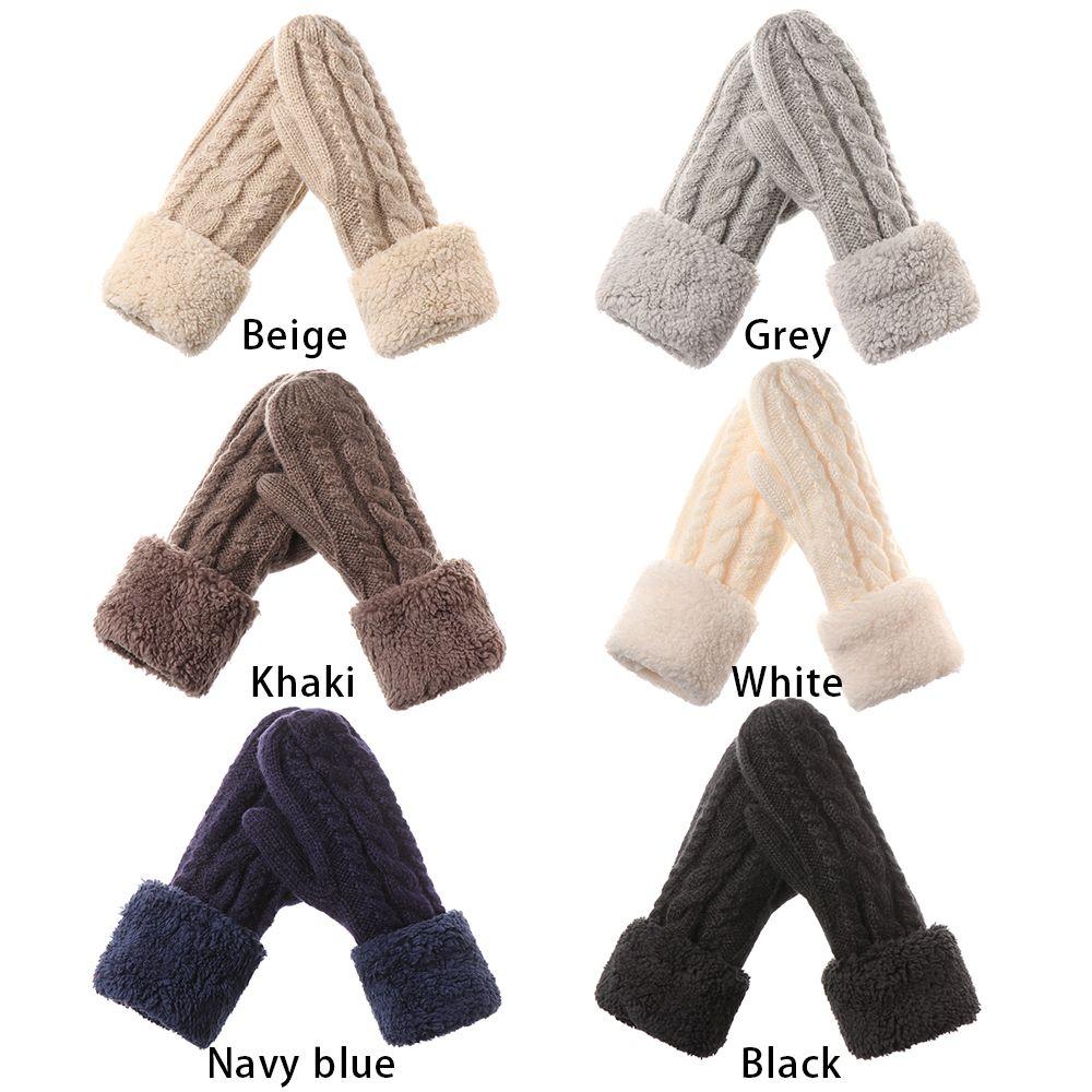 Fashion Twist Flowers Thickening Knitting Wool Female Guantes Full Finger Gloves Women Mittens