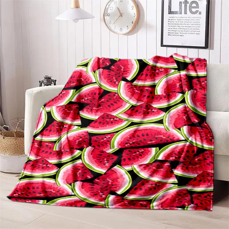 1PC Food Elements printed blanket, all season lightweight home office outdoor nap multifunctional blanket A2
