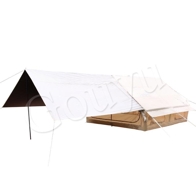 12 sqm Brown & Black Rubber-Backed Camping Sunshade Tent 6 sqm