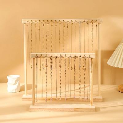 Solid Wood Jewelry Collection Rack 12/18 Hooks Bracelet Display Board  Set Up Stalls