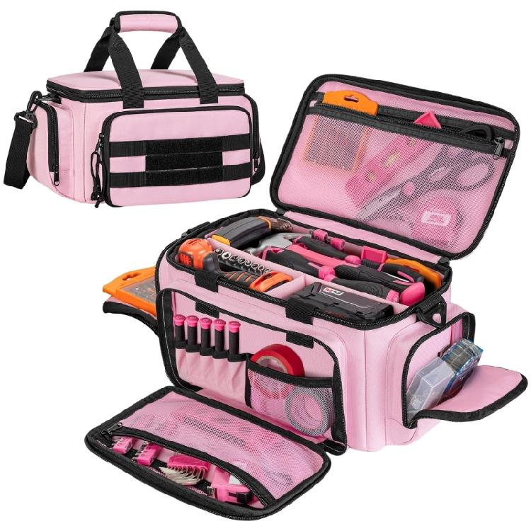 Industrial Strength 14 Inch Tool Storage Bag For Women Water Resistant Nylon Adjustable Strap Workshop Organization