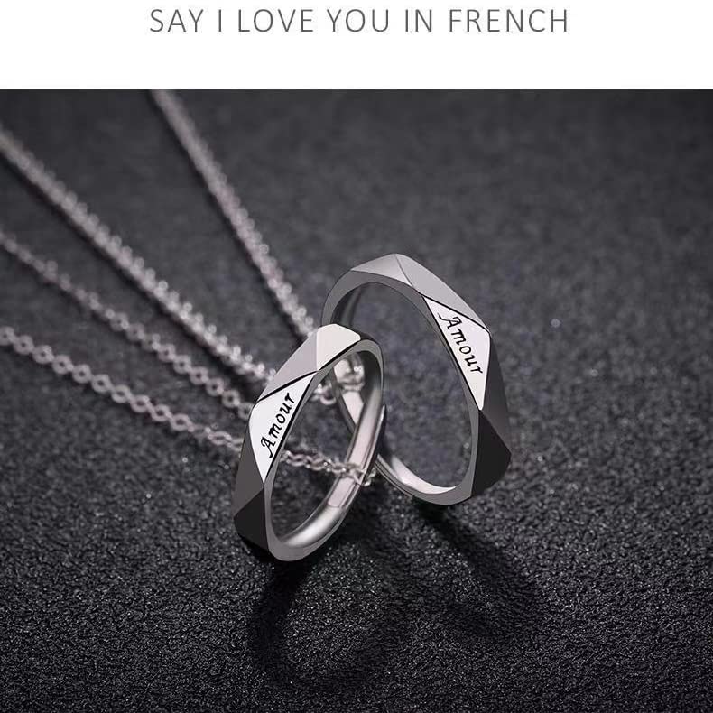 [LinnWell] Amazon Exclusive Brand Men's Necklace Women's Necklace Sterling Silver 925 Pure Silver Popular Ring Couple Necklace Simple Stylish Ring