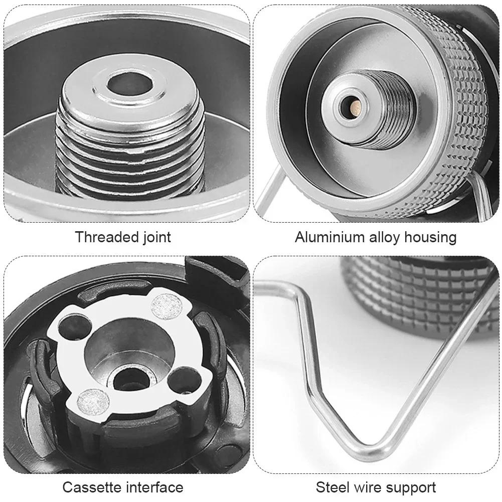 Portable Gas Stove Adapter Anti-Leakage Self-Locking Camping Stove Converter Connector Screw Valve Nozzle Bottle Adapter