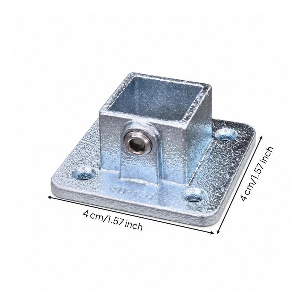 Heavy Duty Square Tube Connector Weldno-Weld Silver Hardware Straight