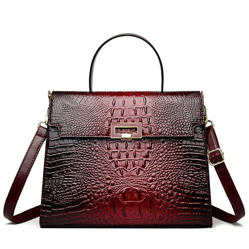 Dámská taška nová krokodýlí vzor přenosná retro přes rameno crossbody velkokapacitní taška