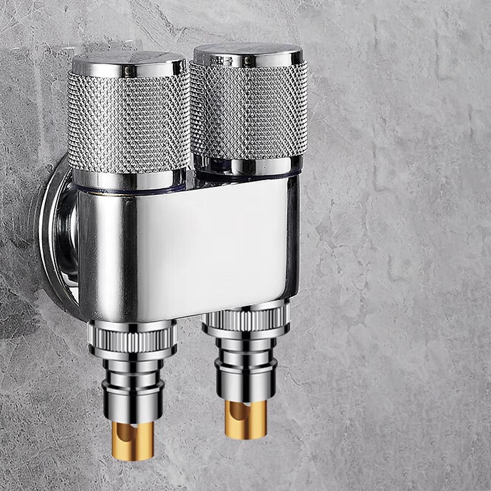 1pcs G1/2 Double Control Angle Valve Bathroom Toilet Washing Machine 2Way Angle Valve Alloy 10*6*5cm Washing Machine Faucet