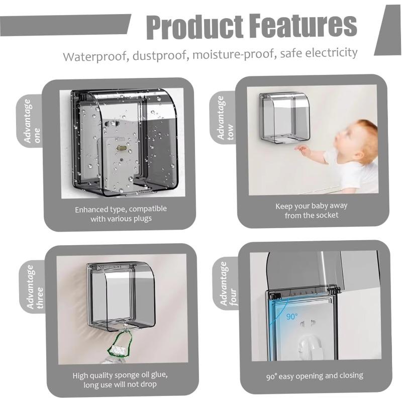 86 Type Wall Socket Waterproof Case Transparent Switch Cover Household Electrical Outlet Protection Accessories