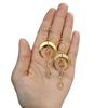 Nouveaux Boucles d'Oreilles Pendantes Charme Rétro Acier Inoxydable Couleur Dorée Croissant de Lune Étoile Améthyste Irrégulière pour Femmes Bijoux Magiques Bohèmes