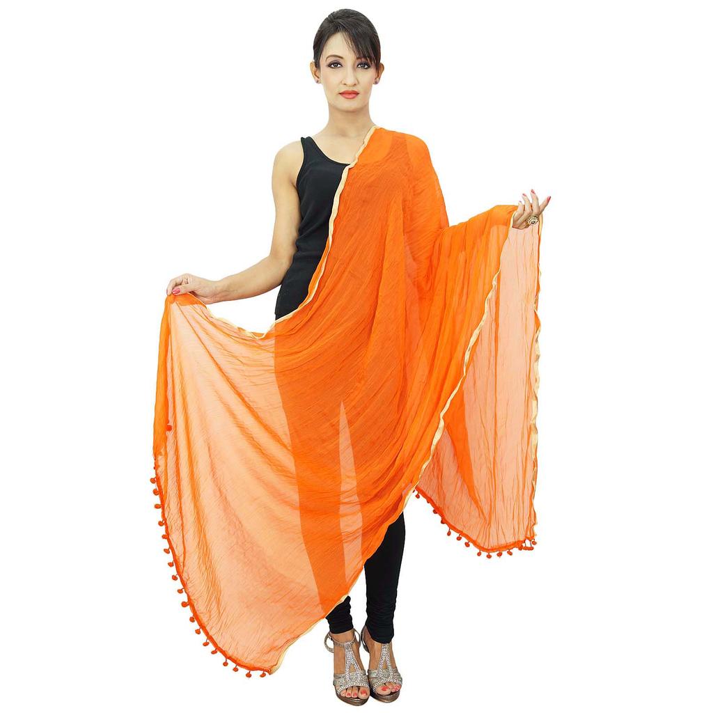 Eșarfe indiene pentru femei, eșarfe lungi, din amestec de șifon, Chunni, Dupatta, pentru gât