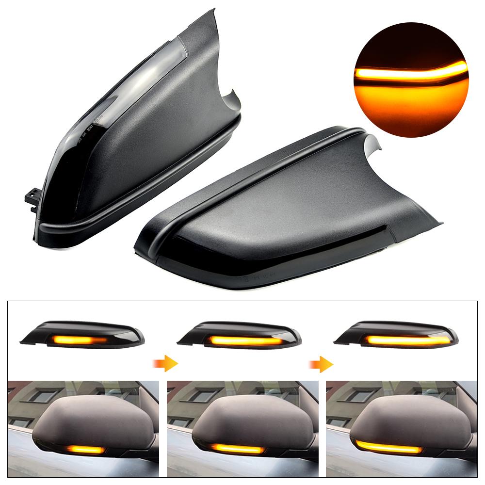 

2x для Skoda Octavia 2004-2010 VW Polo mk4 FL Vento 2005-2010 светодиодный индикатор зеркала заднего вида, мигалка, динамический указатель поворота Smoked black