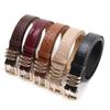 Womens Leather Pu Stone Pattern Belt With Alloy Buckle For Casual Office Wear