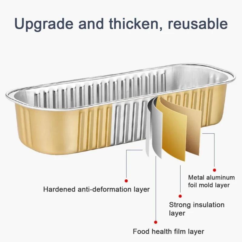 Disposable BBQ Pans Aluminum Foil Air Fryer Baking Tray Tin Foil Pans Box Grilling Tray For Air Fryer Kitchen Accessories