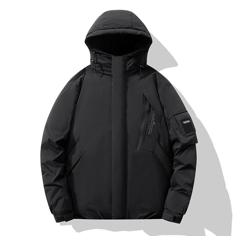 Men's Winter Windproof Puffer Jacket - Warm, Thickened Cotton Coat for Outdoor Use