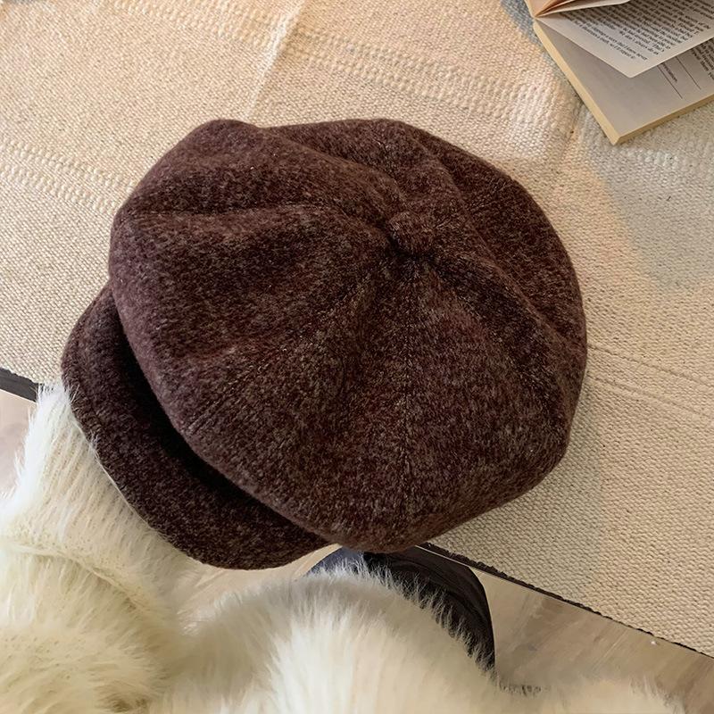 Japanese Retro Beret for Women, Autumn Winter Korean Style Large Size Painter Hat, Slimming Face Artist Cap
