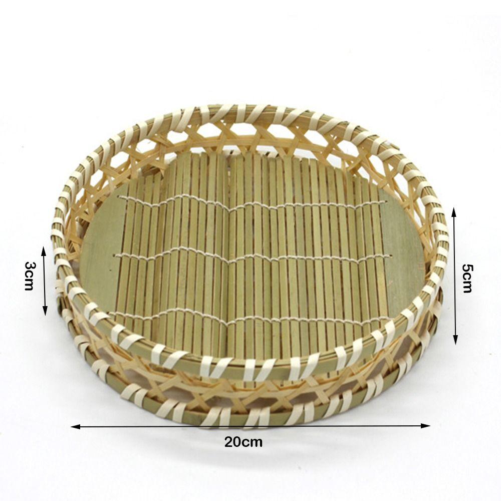 Desktop Ornament Bamboo Fruit Basket Bread Fruit Miniature Storage Baskets Creative Pastry Plate