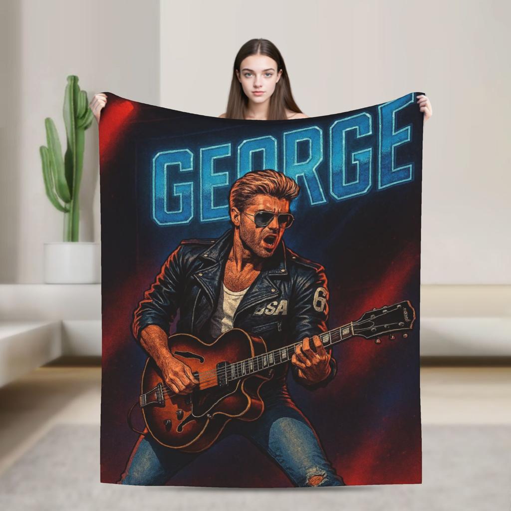 George Michael Decke Qualität Warm Weich Überwurfdecke Winter Studenten Wohnkultur Lustige Tagesdecke