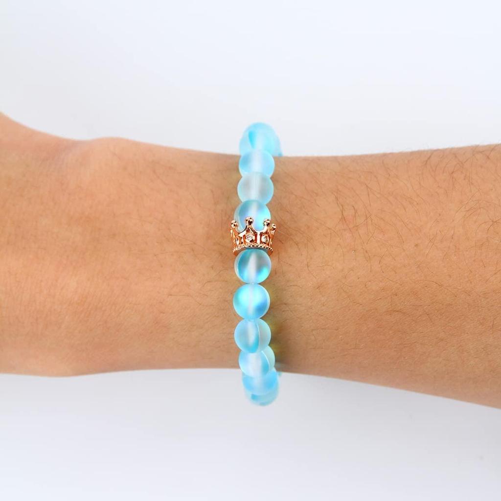 Crown Couple Bracelets Natural Stone Magnetic Beads Bracelets Gifts for Family Friends