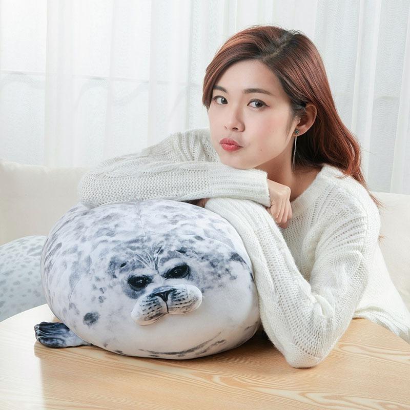 Peluche Sigillo Blob 3D Focoso Leone Marino Cuscino Morbido Cuscino da Lettino per Bambini Animale Carino Accogliente