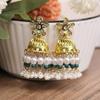 Bohemian Rhinestone Tassel Pearl Earrings - Retro Ethnic Bell-Shaped Design