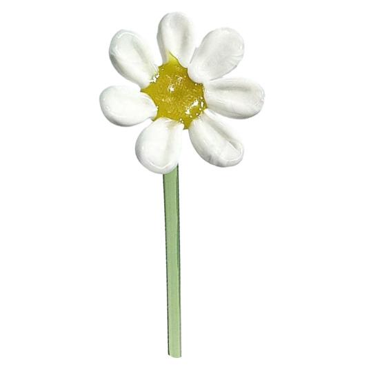 Handmade Glass Flower Decoration with Stem Hand-Blown Mini Floral Plants Figurine Home Living Room Office Table Flower Vase Ornament