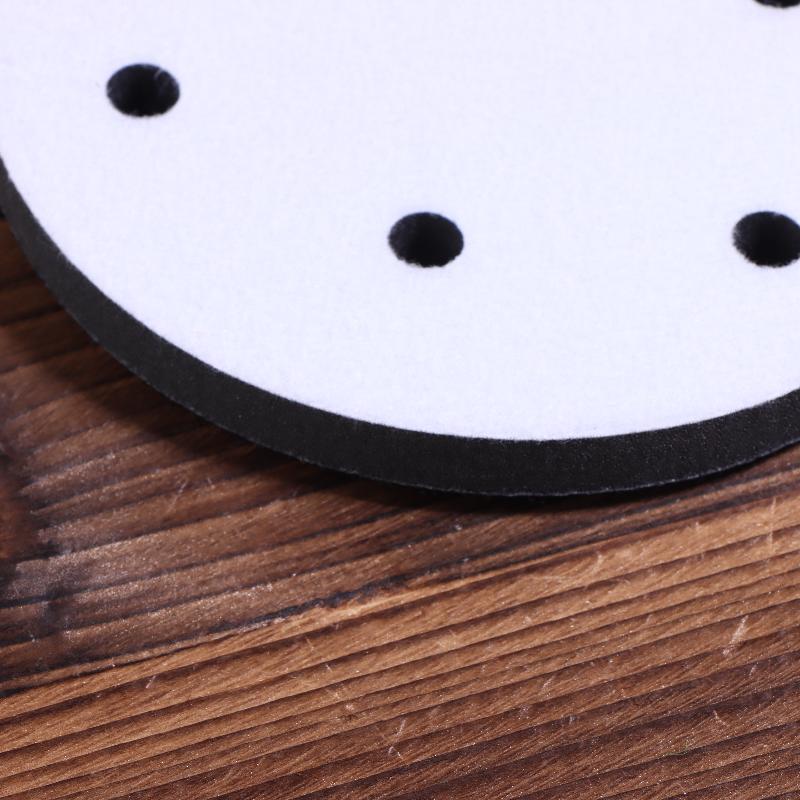 Almohadilla de Interfaz 5 Pulgadas 6 Agujeros Velcro Esponja Suave Almohadilla Amortiguadora Para Disco de Lijado Almohadillas para Lijadora Orbital