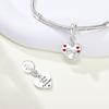 Orstarry S925 Silver Charm Loving Mom and Child Heart Bead Pendant For Bracelet DIY Jewelry Making Mother's Day Gift