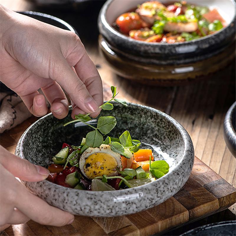14cm  sell Creative retro ceramic sushi dishes tray Sauce Chili pepper snacks small dishes gold plates set dinner dishes sets