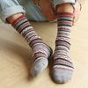 5/10 Pairs Winter Thickened Warm Faux Rabbit Wool Socks for Men Double Layer Retro Ethnic Style Mid Calf Cotton Socks for Cold Protection