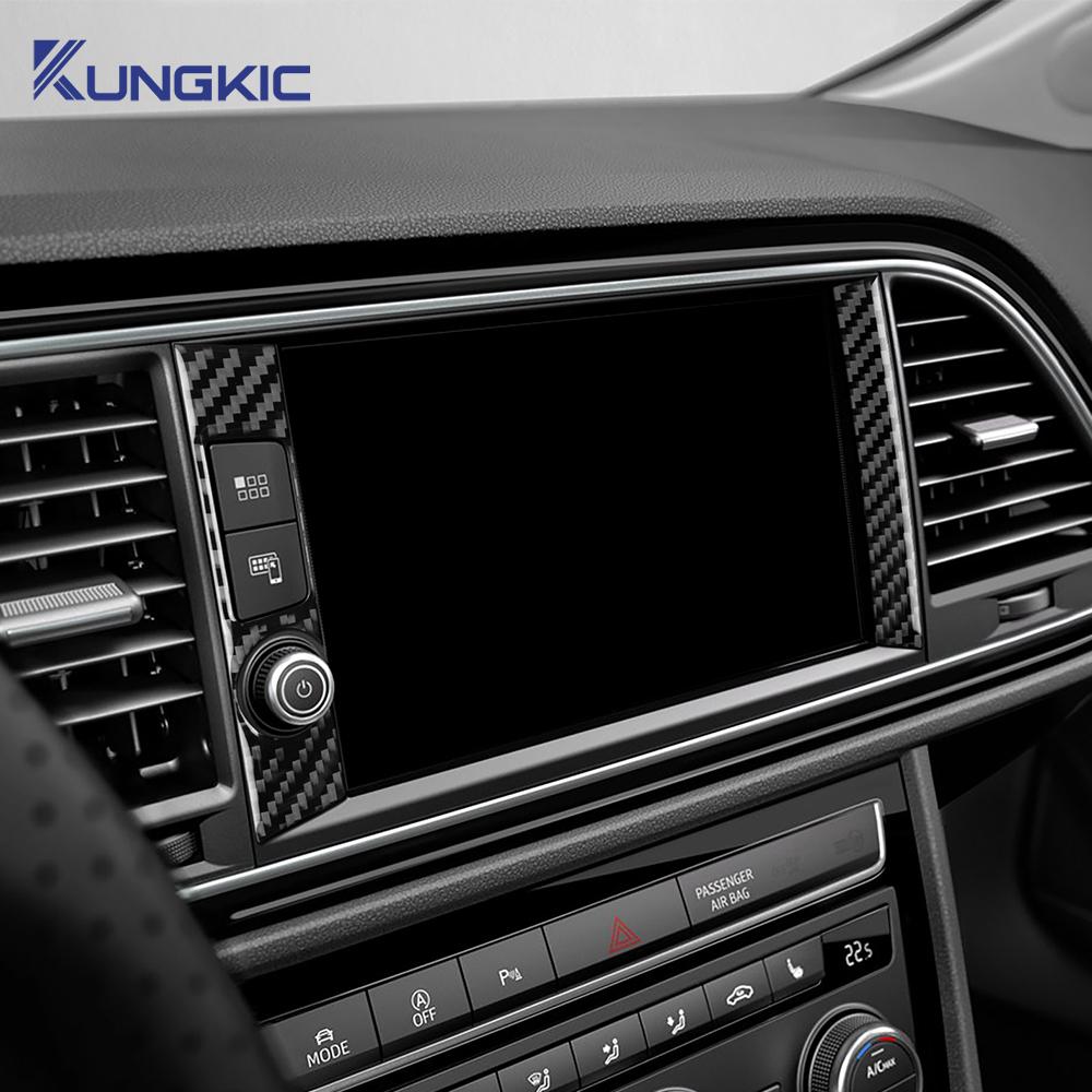 Real Soft Carbon Fiber Sticker For Seat Leon MK3 2017 2018 2019 LHD RHD Car Central Control Side Frame Trim Interior Accessories