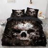 Ložní souprava s lebkami 3D potisk Vzor teroristických lebek Úsměv ducha King Queen Size Pro halloweenskou dekoraci Děti Dospívající Muži Povlak na přikrývku