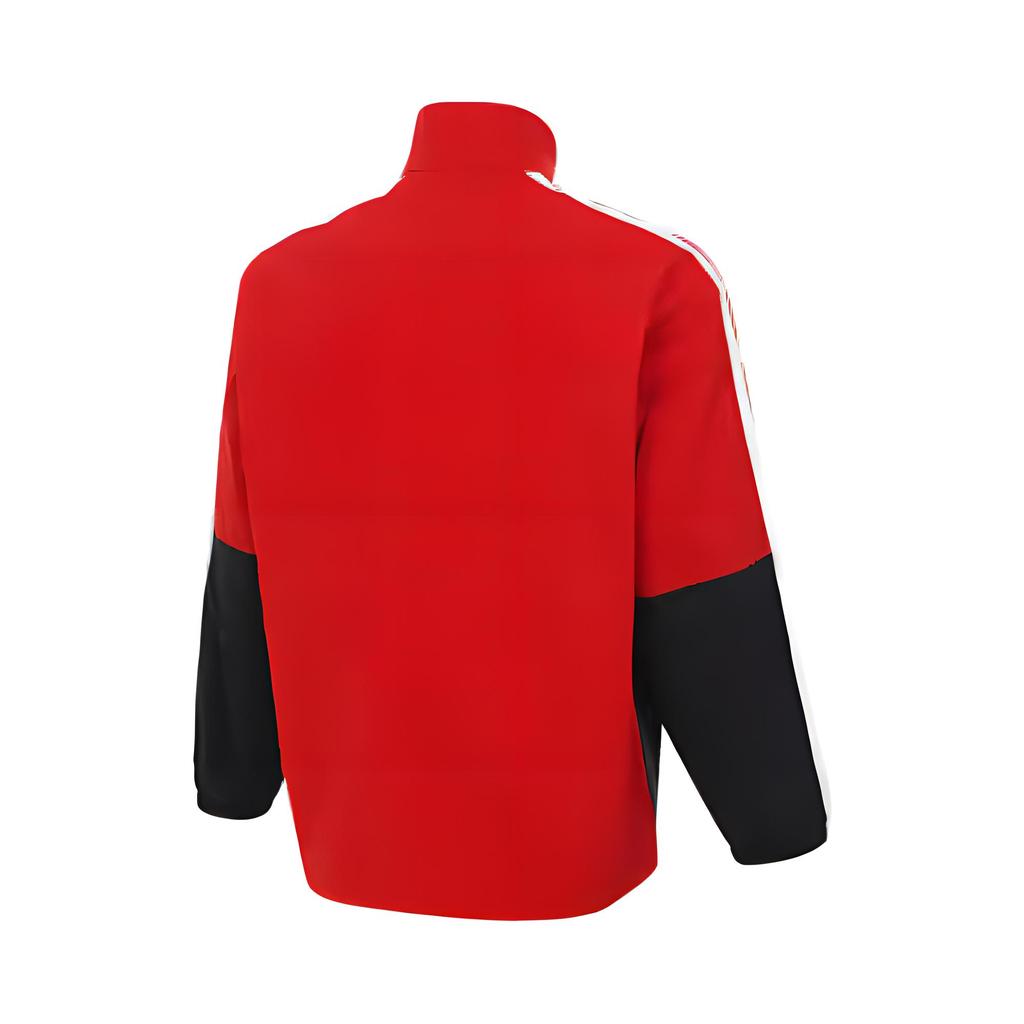 adidas Men's Red White Black Color Block Casual Sports Jacket KA9750