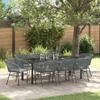 Garden Dining Set 9 pcs Grey Powder Coated Steel