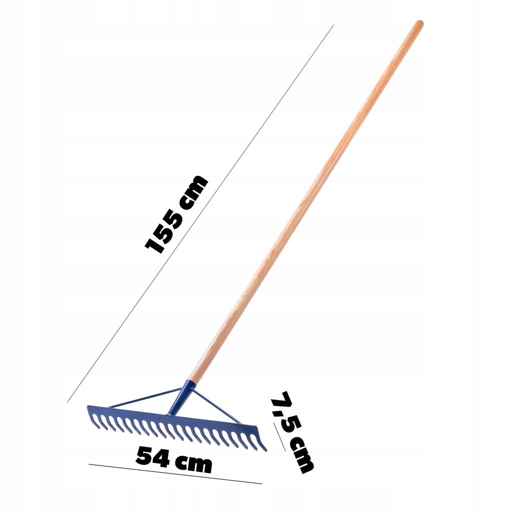 KADAX Metal Rake For Leaves Grass Stones Garden Solid 155cm With Handle
