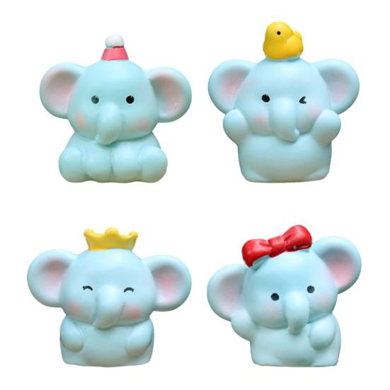 Mini Elephant Figurines Miniature Resin Fairy Garden Elephant Models Micro Moss Landscape DIY Terrarium Crafts for Dollhouse Aquarium Decor