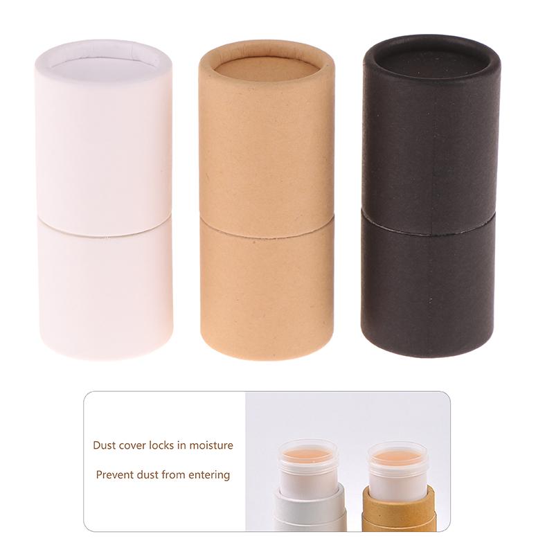5G Kraft Paper Rotation Lipstick Tubes Biodegradable Cardboard Cosmetic Cylindrical Packaging Lip Balm Deodorant Container
